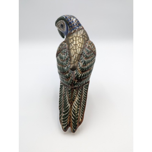 MCM Sergio Bustamante Mixed Metal and Ceramic Parrot Sculpture 7" - Picture 4 of 6